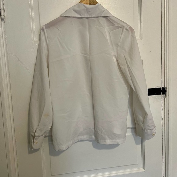 VINTAGE white fancy button down dress shirt M - Picture 7 of 12